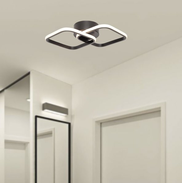 TT Aydınlatma TT405-2-SY  Mat Siyah 2 li Kare Led Avize - 2