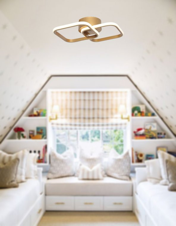 TT Aydınlatma TT405-2-ESK  Eskitme Boyalı 2 li Kare Led Avize - 3