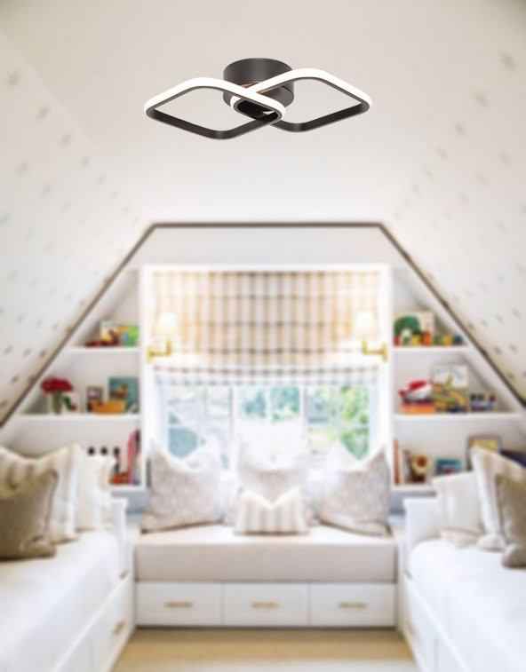 TT Aydınlatma TT405-2-SY  Mat Siyah 2 li Kare Led Avize - 3