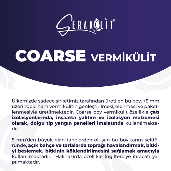 Serakülit Vermikülit - Coarse 10 Litre - 2