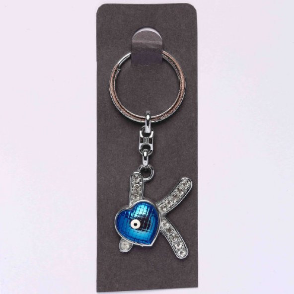 NAZAR BONCUKLU KROM VE TAŞLI HARF ANAHTARLIK/MDL-190 ürün görseli 1