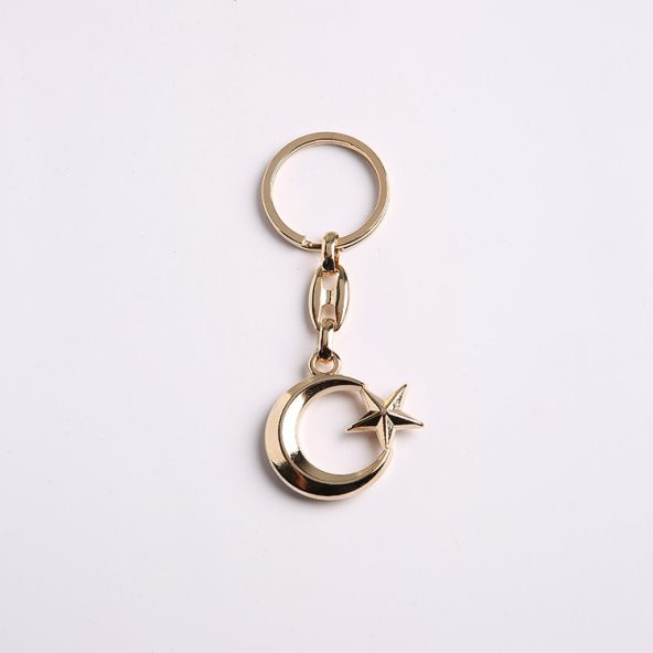 AY-YILDIZ ANAHTARLIK-KROM SARI-/MDL-204 ürün görseli 1