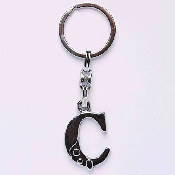 METALİK KROM VE HARF ANAHTARLIK-(Ç HARFİ)/MDL-266 ürün görseli 1