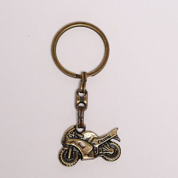 MOTOSİKLET FİGÜRLÜ BRONZ KROM ANAHTARLIK-/MDL-274 ürün görseli 1