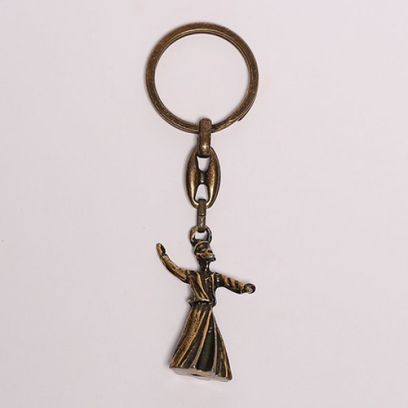 BRONZ MEVLANA FİGÜRLÜ KROM ANAHTARLIK/MDL-387