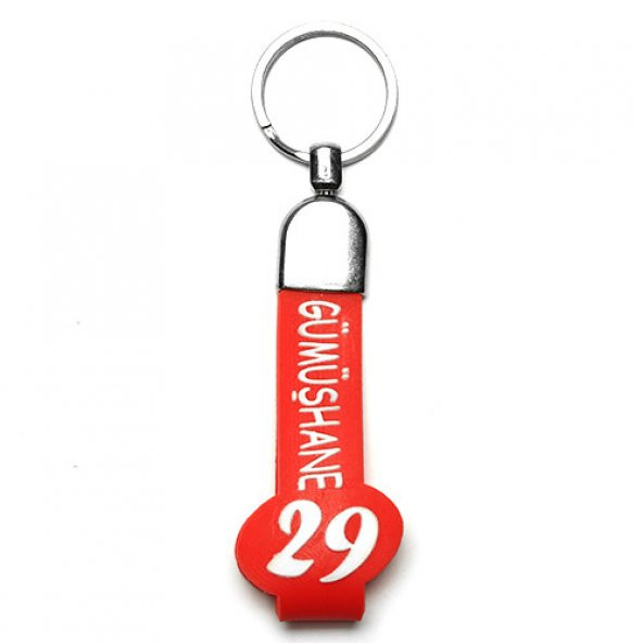 SLİKON SAPLI ŞEHİR PLAKA ANAHTARLIK-(GÜMÜŞHANE29)/MDL-744 ürün görseli 1