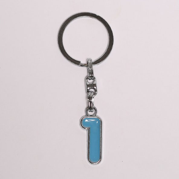 AÇIK MAVİ 1 RAKAMLI ÇELİK ANAHTARLIK/MDL-799 ürün görseli 1