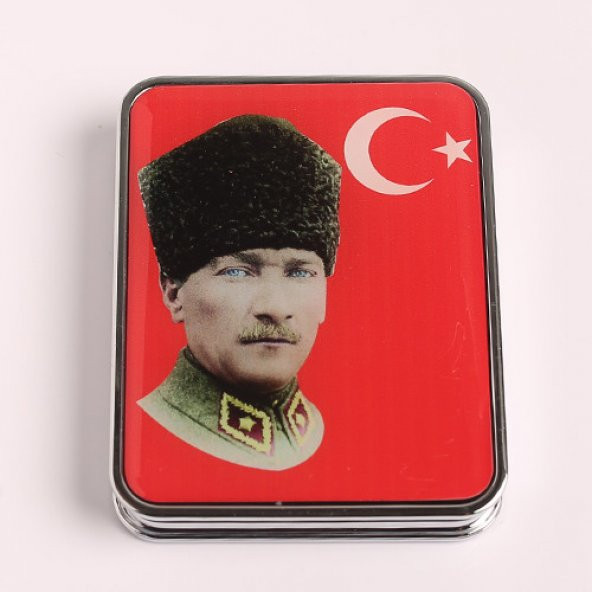 ATATÜRK TEMALI ÇELİK-METAL ÇİFT AYNALI AYNA/MDL-810 ürün görseli 1