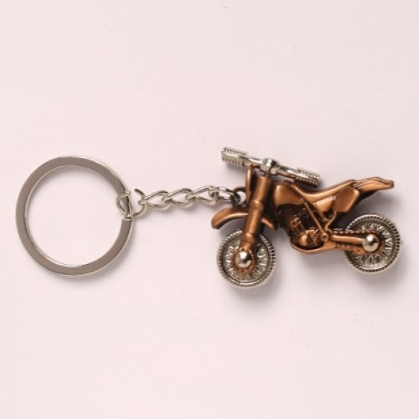 BRONZ MOTORSİKLET TASARIMLI METAL ANAHTARLIK/MDL-819