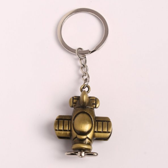 BRONZ UÇAK FİGÜRLÜ METAL ANAHTARLIK/MDL-821 ürün görseli 1