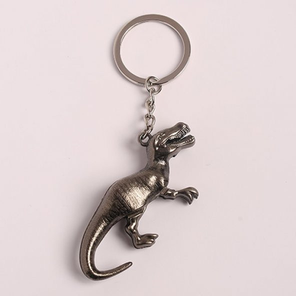 DİNAZOR TASARIMLI ESKİTME KROM ANAHTARLIK/MDL-852 ürün görseli 1