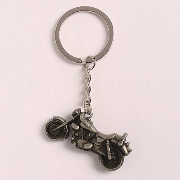 ESKİTME MOTORSİKLET TASARIMLI ÇELİK-KROM ANAHTARLIK/MDL-869 ürün görseli 1