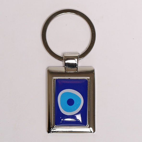 NAZAR BONCUKLU GÜMÜŞ RENGİ ÇELİK ANAHTARLIK/MDL-935 ürün görseli 1