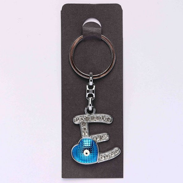 NAZAR BONCUKLU KROM VE TAŞLI HARF ANAHTARLIK/MDL-937 ürün görseli 1