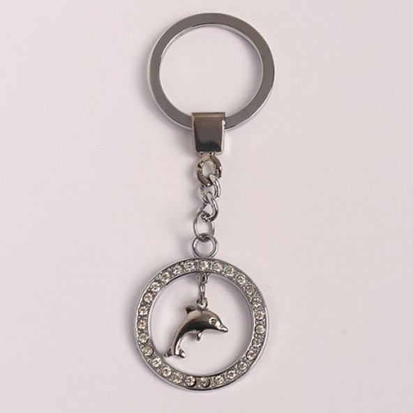 TAŞLI YUNUS TASARIMLI ÇELİK ANAHTARLIK/MDL-985 ürün görseli 1