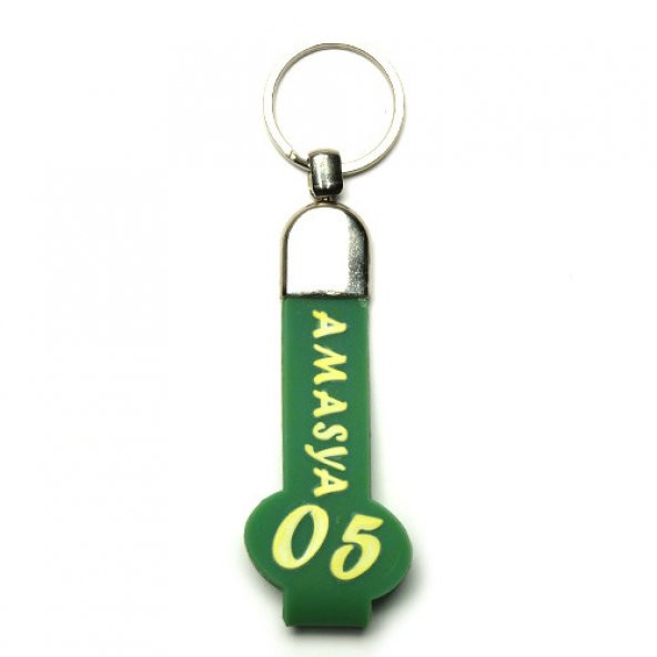 SLİKON SAPLI ŞEHİR PLAKA ANAHTARLIK-(AMASYA05)ANAH124/MDL-1212 ürün görseli 1
