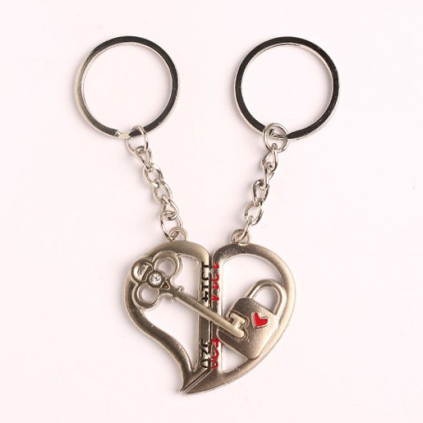 ANAHTAR-KİLİT TASARIMLI METAL ANAHTARLIK/MDL-1266 ürün görseli 1