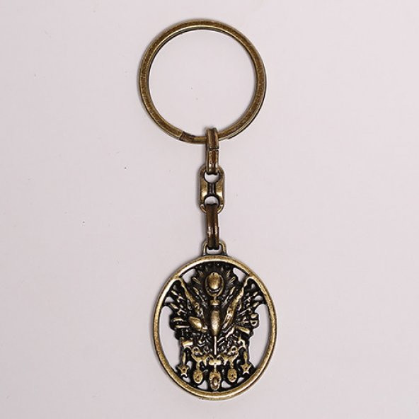 OSMANLI TUĞRASI TEMALI BRONZ ANAHTARLIK/MDL-1378 ürün görseli 1