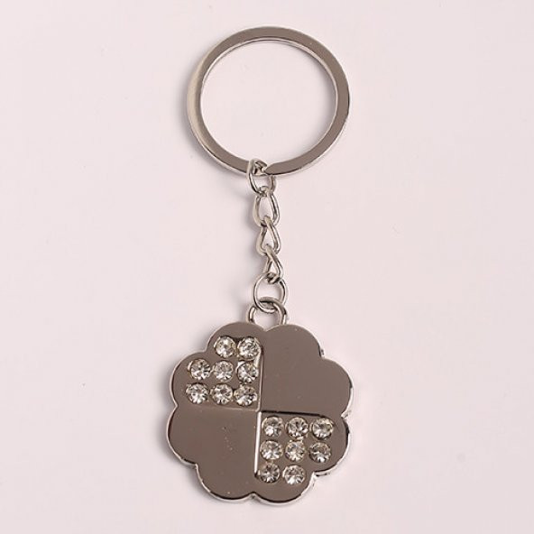 TAŞLI YONCA TASARIMLI ÇELİK ANAHTARLIK/MDL-1438 ürün görseli 1