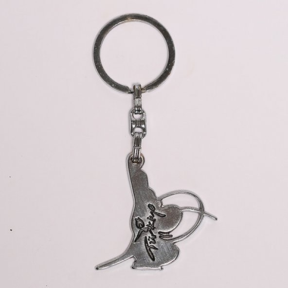 TÜRKİYE YAZILI METALİK GRİ ÇELİK ANAHTARLIK/MDL-1449