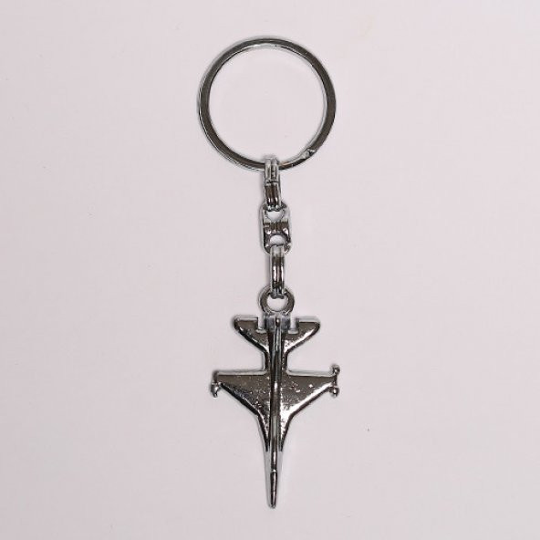 GÜMÜŞ RENGİ F16 FİGÜRLÜ ÇELİK ANAHTARLIK374/MDL-1560 ürün görseli 1