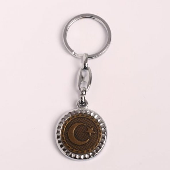 AY-YILDIZ TASARIMLI BRONZ-METAL ANAHTARLIK/MDL-1700 ürün görseli 1