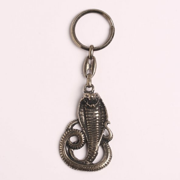 ESKİTME KOBRA YILAN FİGÜRLÜ ÇELİK METAL ANAHTARLIK/MDL-1739 ürün görseli