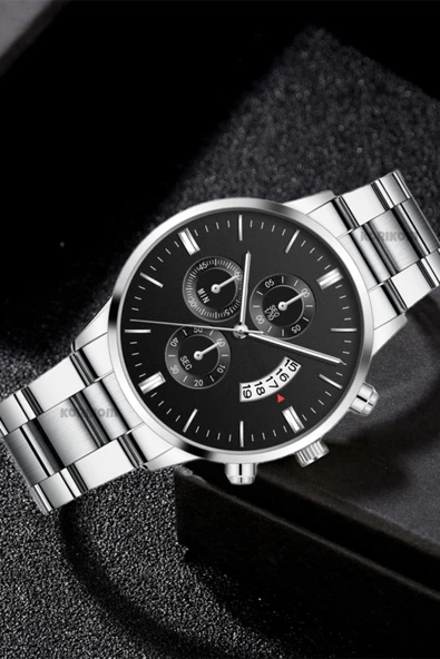 Erkek Saat Takvimli Metal Unisex Kol Saati STC00919 - 3