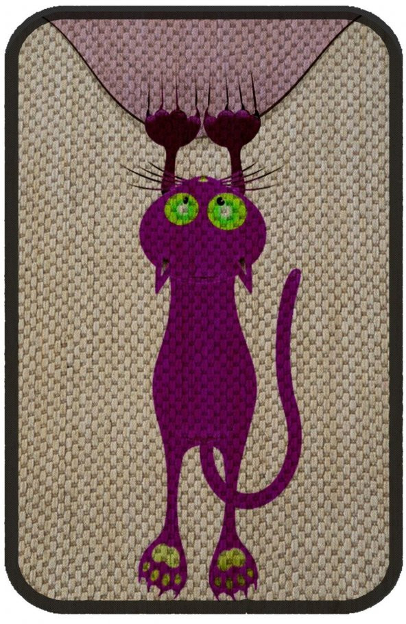 Glipet Desenli Çift Taraflı Kedi Tırmalama Paspası Purple 38.5 X 30 CM
