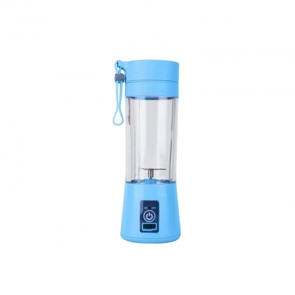 Portatif Taşınabilir Usb Şarjlı Mikser El Blender Mavi 380 ML