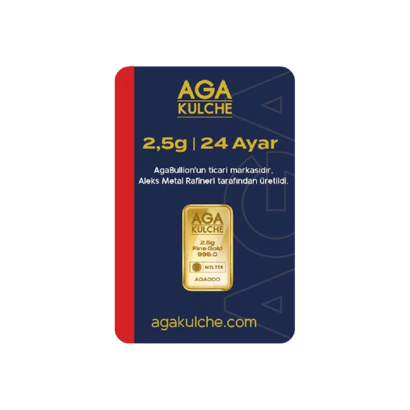AgaKulche 2.5 Gram Altın (995) 24 Ayar Külçe Altın