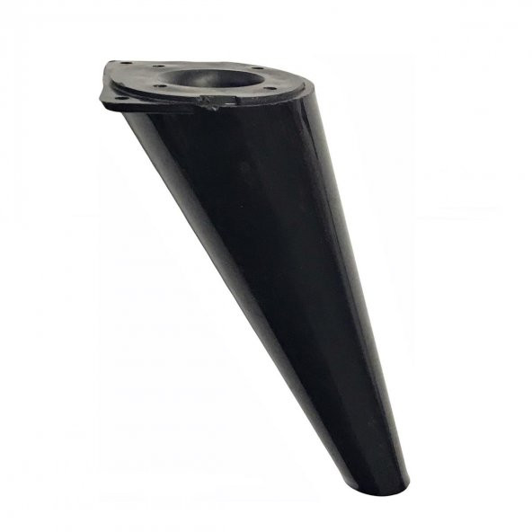 Retro Açılı Konik Plastik Mobilya Ayak Koltuk Ayağı 15 cm Siyah