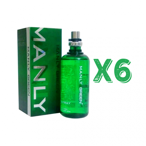 Manly Green EDC 125 Ml Erkek Parfüm 6 Adet