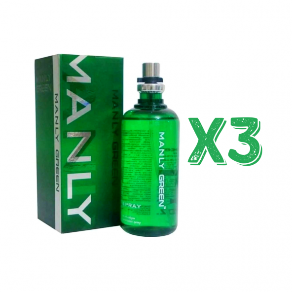 Manly Green EDC 125 Ml Erkek Parfüm 3 Adet