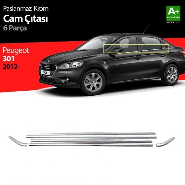 Peugeot 301 Krom Cam Çıtası 6 Prç. 2012 Üzeri