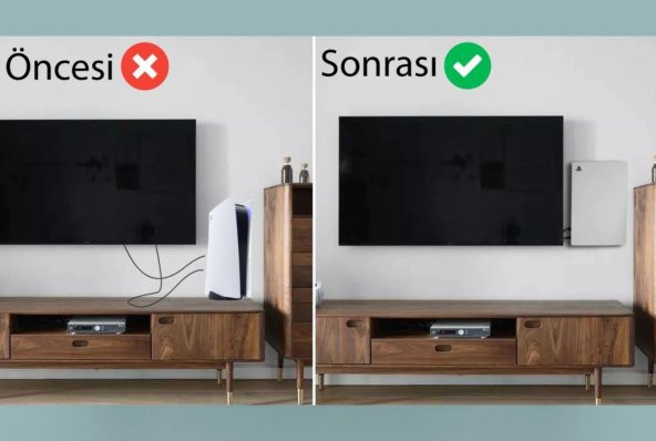 2'li Fırsat PS5 ve PS5 Slim Duvar Standı Joystick Konsol Tutacağı Yerden Tasarruf Gaming Aksesuar - 3