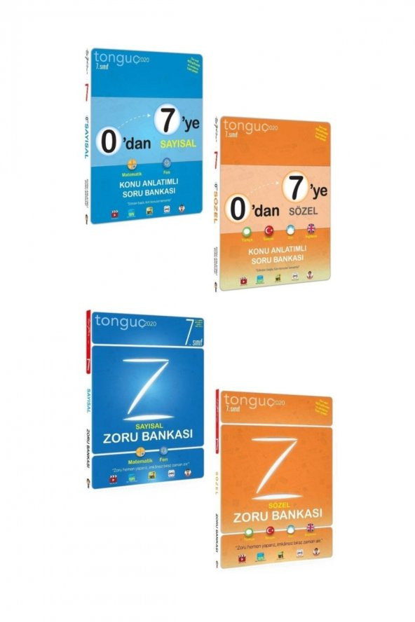 Tonguç Akademi 7. Sınıf 0 Dan 7 Ye Konu Ve Zoru Bankası Setleri 4 Kitap - Resim 1