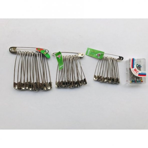 gik 4 Parça İğne Seti 3 Boy Çengelli İğne Ve 1 Kutu Eşarp İğne