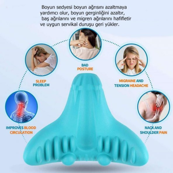 Boyun Masaj Yastığı Düzleştirici Omuz Sedyesi Gevşetici Servikal Kayropraktik Traksiyon Cihaz Yastık - 3