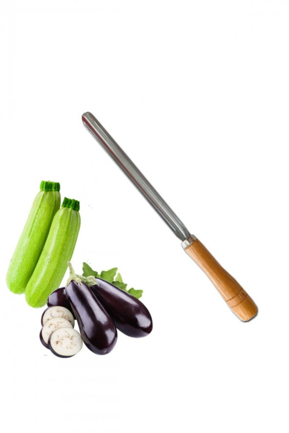 hagiki Dolma Kabak Oyacağı, Uzun 15X25 cm Ahşap Saplı Patlıcan Oyacak - 2