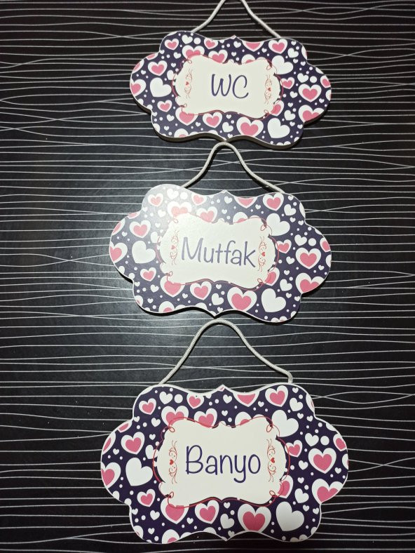 gik3lü Set Oda İsimlik Ahşap Kapı İsimliği Wc Banyo Mutfak