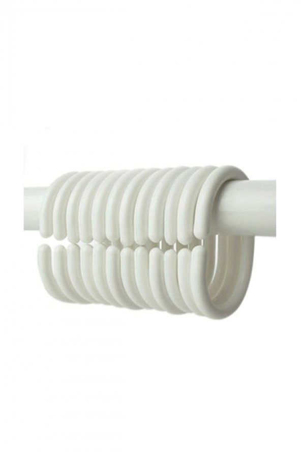 hagiki 20 Adetli banyo perde halkası Beyaz