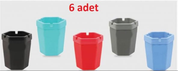 hagiki (6 ADET) Kokusuz Küllük Renkli Köşeli Dumansız Sigara Küllüğü (6 ADET)