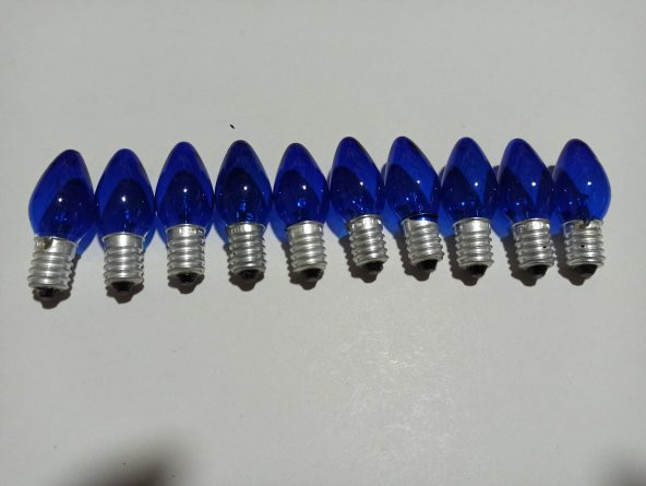 hagiki (10 Adet) Mavi Renkli E14 Mum Ampül Tuz Lambası Ve Gece Lambası Ampulü MAVİ (10 Adet)