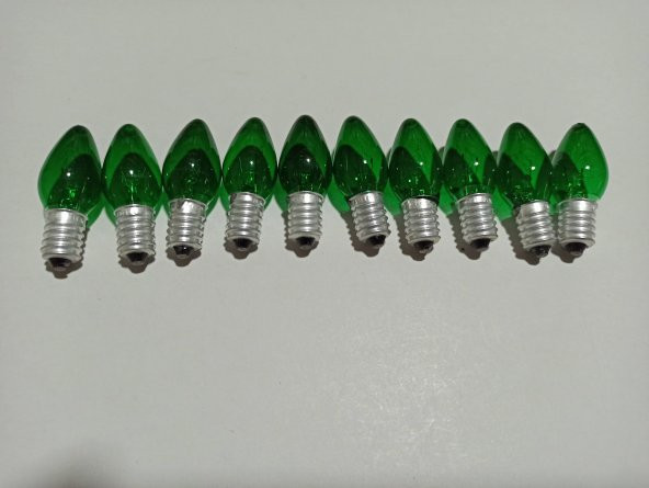 hagiki (10 Adet) YEŞİL Renkli E14 Mum Ampül Tuz Lambası Ve Gece Lambası Ampulü YEŞİL (10 Adet)