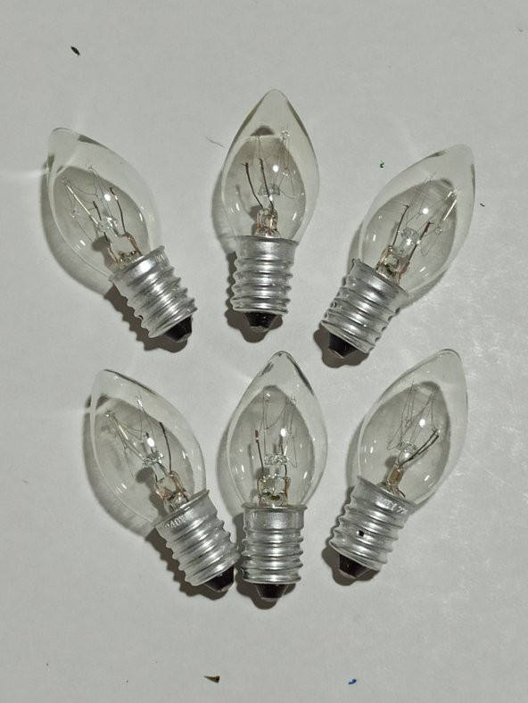 hagiki (6 Adet) Şeffaf E14 Mum Ampül Tuz Lambası Ve Gece Lambası Ampulü Şeffaf (6 Adet)