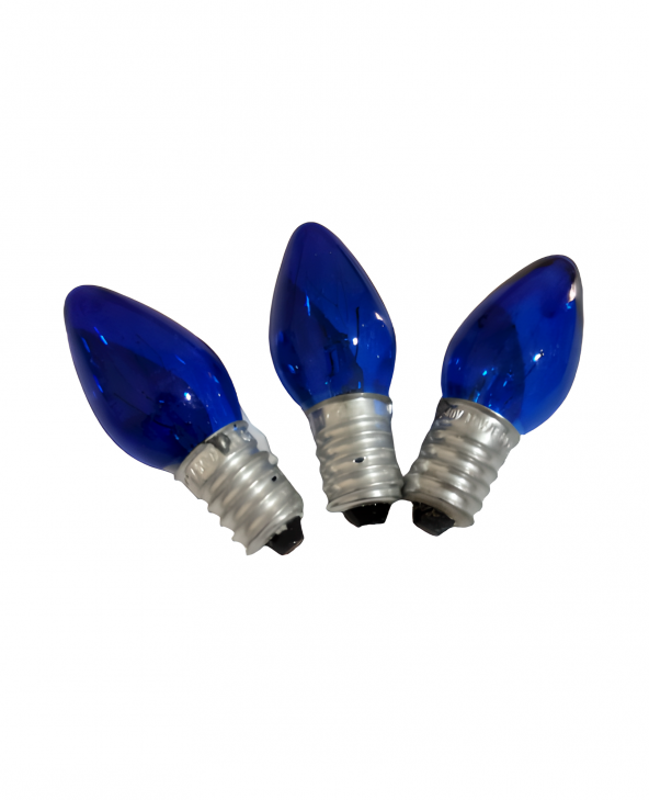 hagiki (3 Adet) Mavi Renkli E14 Mum Ampül Tuz Lambası Ve Gece Lambası Ampulü MAVİ (3 Adet)