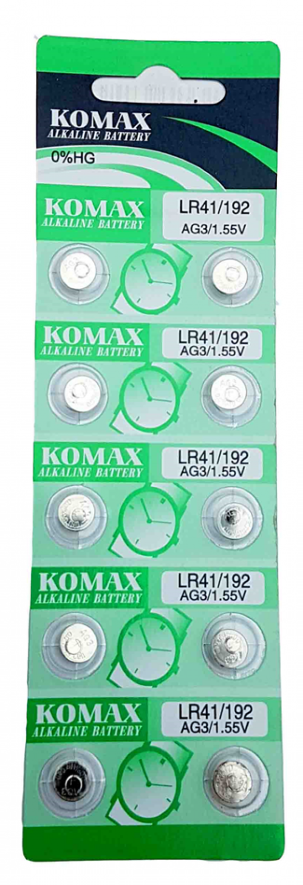 gik Komax AG3/LR41/142 Pil 10lu Kart Alkaline Düğme Pil