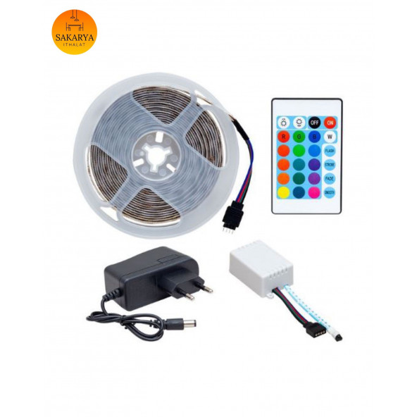 Rgb Şerit Led Iç Ve Dış Mekan 5 Metre Kumandalı Set