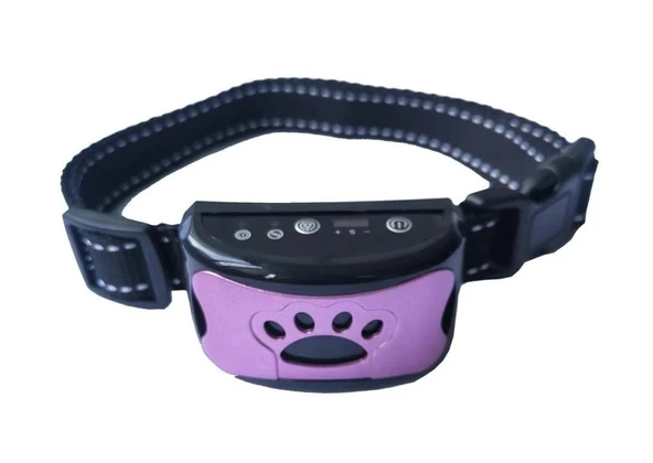 Havlama Önleyici Köpek Eğitim Tasması Şarjlı 35x54 Cm Mor
